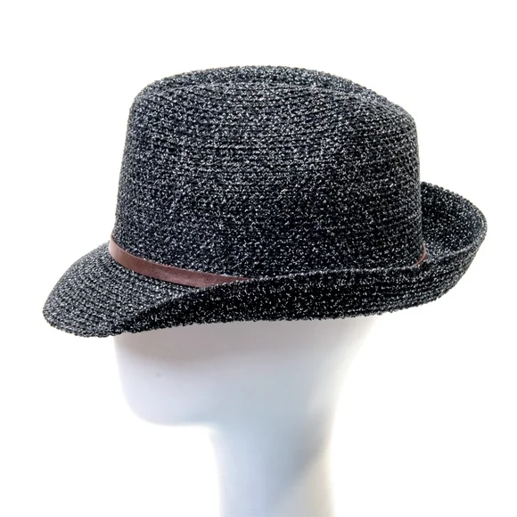 Stylish Black Fedora with Brown Ribbon display picture 2